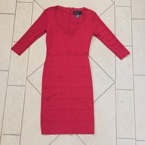 Shimmery red knit bandage Kardashian cocktail